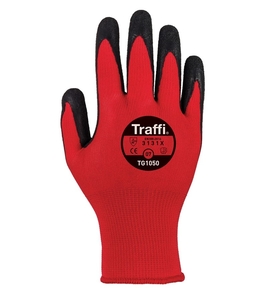 Size 10 TG1050-10 RED X-Dura Latex Palm Traffi Glove - Cut Level A